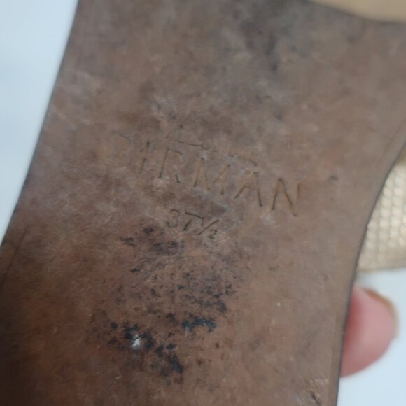 Womens Alexandre Birman Gold Leather Tie Knot Flat Slide Sandals 37 1/2/US 7.5 - Picture 7 of 7